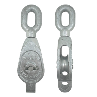 Galvanised G.M.I. Single Pulleys with Swivel Oval Eye