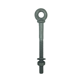 Galvanised Long Shank Eye Bolts (with Nut & Washer)