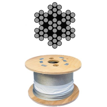 Pre-Reeled Galvanised Wire Rope Cable - 7 x 7 Construction