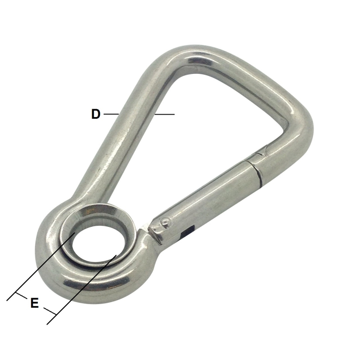 Stainless Steel Asymmetric Carbine Hooks with Eyelet