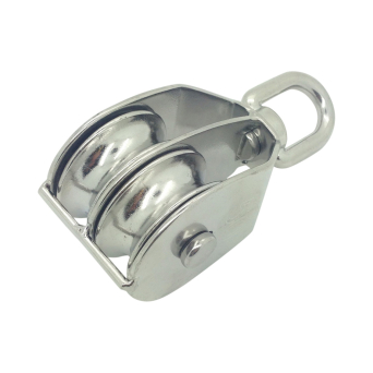 Stainless Steel Double Pulley Blocks with Swivel Eye