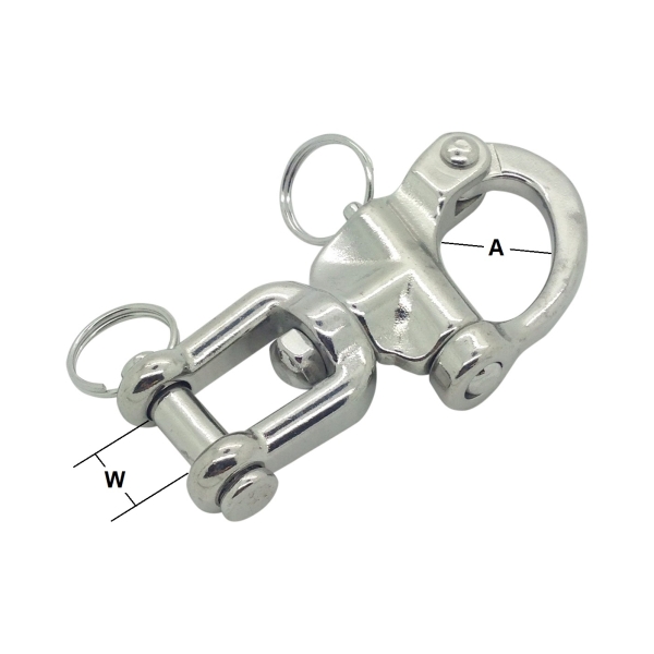 87mm Stainless Steel Swivel Jaw Snap Shackle
