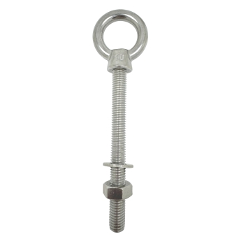 Stainless Steel Long Shank Eye Bolts (with Nut & Washer)