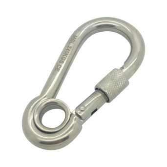 Stainless Steel Load Rated Carbine Hooks with Eyelet & Screwgate