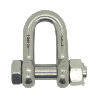 Stainless Steel Load Rated Safety Pin Dee Shackles