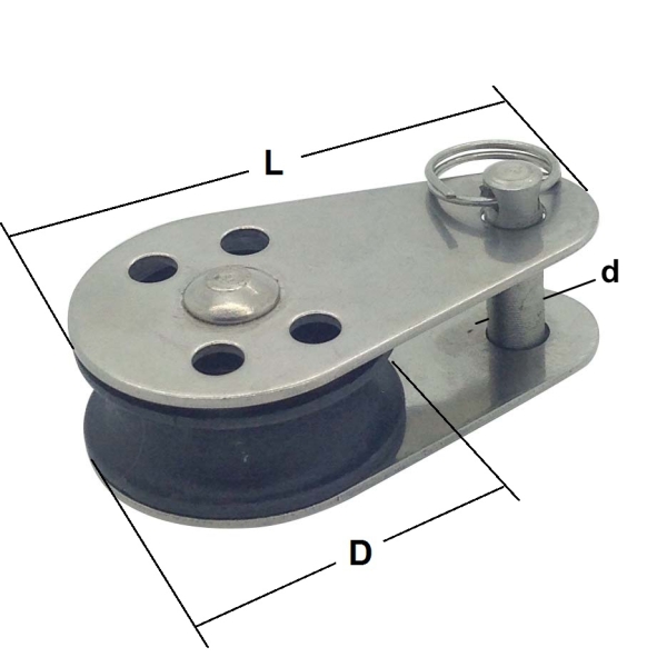 26mm Stainless Steel Pulley with Removable Pin