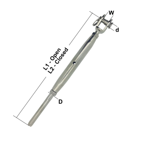 Stainless Steel Rigging Screws – Jaw & Swage Terminal