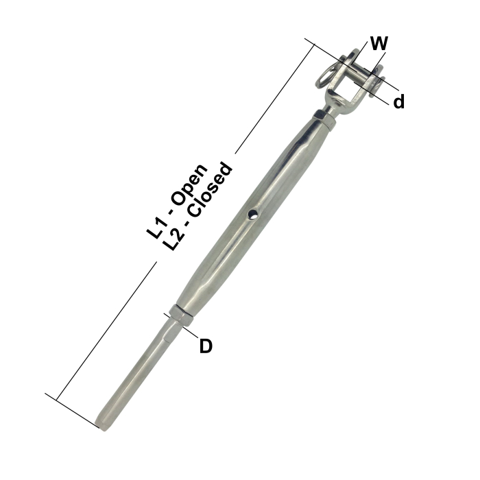 Stainless Steel Rigging Screws – Jaw & Swage Terminal