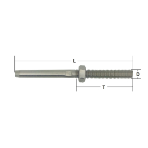 6mm Stainless Steel Swage Stud Terminal – Right Hand Thread
