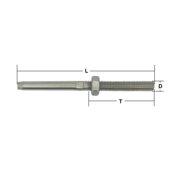 6mm Stainless Steel Swage Stud Terminal – Right Hand Thread