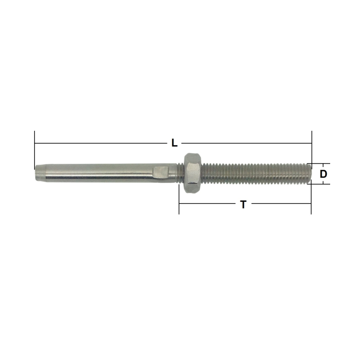 6mm Stainless Steel Swage Stud Terminal – Right Hand Thread