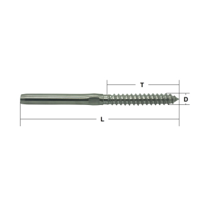 Stainless Steel Swage Stud Terminals with Wood Screw
