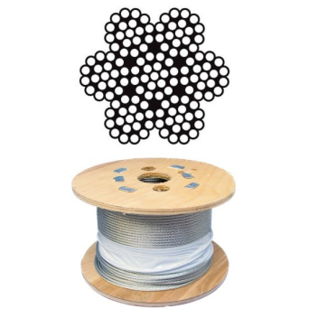 Pre-Reeled Stainless Steel Wire Rope Cable - 7 x 19 Construction