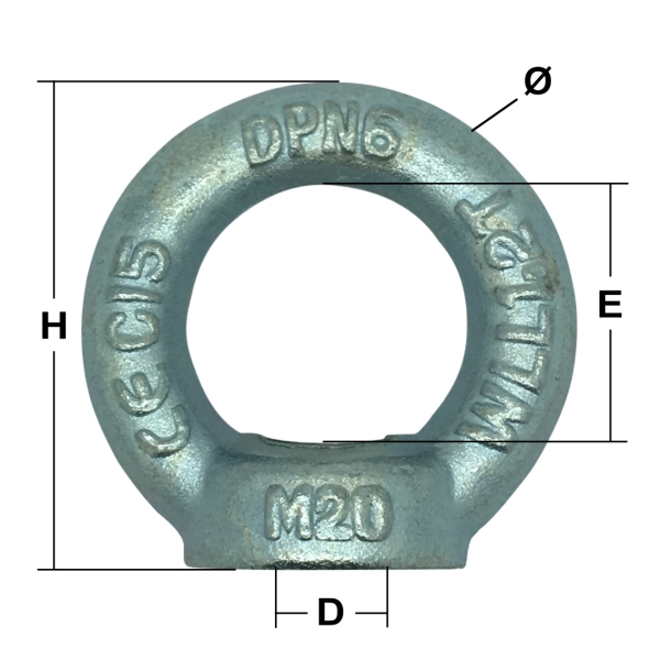 M24 Zinc Plated Eye Nut to DIN 582