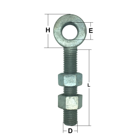 Zinc Plated Gate Eye Bolts with Nuts (Swing Bolts)