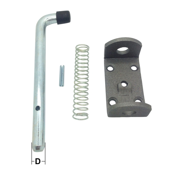 12mm Zinc Plated Spring Bolt Kit with Self Colour Base Plate