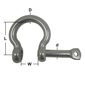 Stainless Steel Captive Pin Bow Shackles