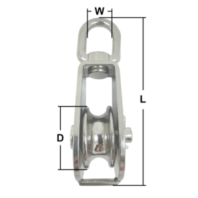 Stainless Steel Single Pulley Blocks with Swivel Eye