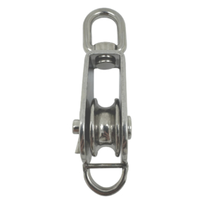 Stainless Steel Single Pulley Blocks with Swivel Eye & Becket