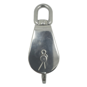 Stainless Steel Single Pulley Blocks with Swivel Eye & Becket