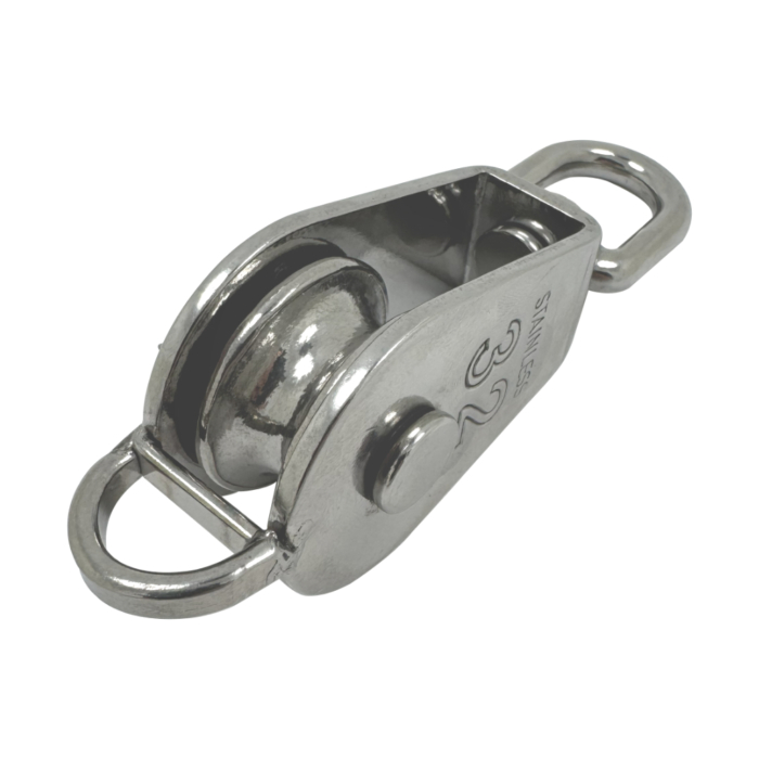 Stainless Steel Single Pulley Blocks with Swivel Eye & Becket