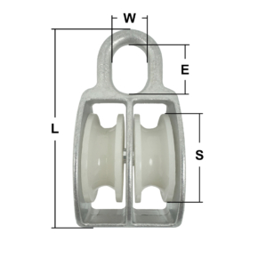 Zinc Plated Double Awning Pulleys with Nylon Wheel