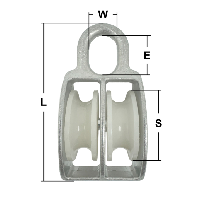 Zinc Plated Double Awning Pulleys with Nylon Wheel