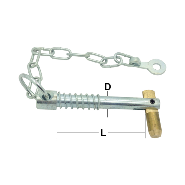10mm x 73mm Zinc Plated Sword Pin & Chain