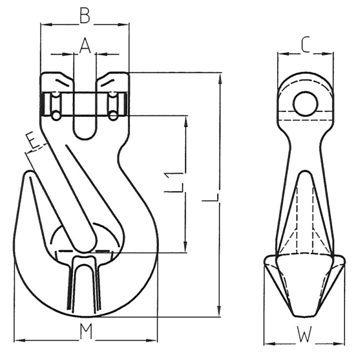 10mm Grade 100 Clevis Grab Hook