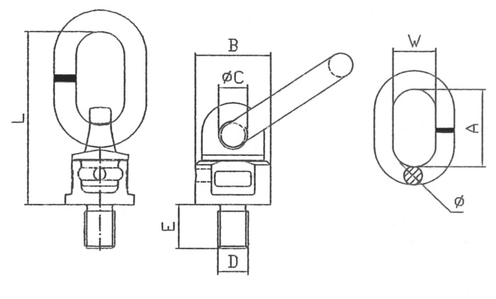 M48 x 160mm Grade 80 Swivel Lifting Point