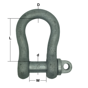 2.00T S.W.L. Galvanised British Standard B.S. 3032 Large Bow Shackle