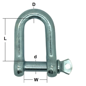16mm Electro Galvanised Commercial Pattern Dee Shackle