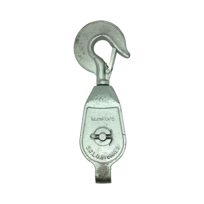 4″ Galvanised G.M.I. Double Pulley with Swivel Hook