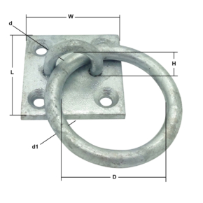 6mm Galvanised Ring on Plate