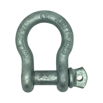 Galvanised Alloy Steel U.S. Fed Spec. RR-C-271 Screw Pin Bow Shackles