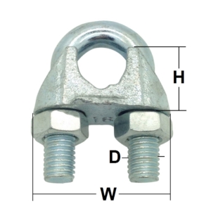 16mm Electro Galvanised Wire Rope Grip to DIN 741