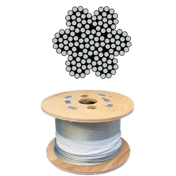 4mm Dia. 7 x 19 Galvanised Wire Rope on 100m Reel