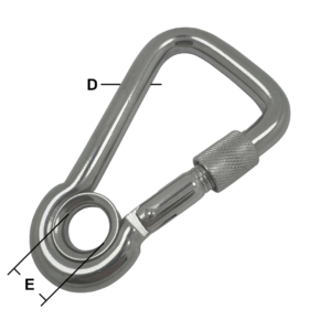 Stainless Steel Asymmetric Carbine Hooks with Eyelet & Screwgate