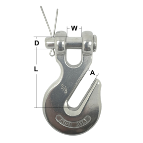 8mm Stainless Steel Clevis Grab Hook