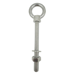Stainless Steel Long Shank Eye Bolts (with Nut & Washer)