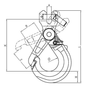 10mm Grade 80 Clevis Auto Lock Hook with Grip Latch