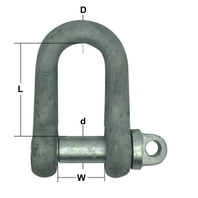 Galvanised British Standard B.S. 3032 Large Dee Shackles