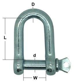 Electro Galvanised Commercial Pattern Dee Shackles