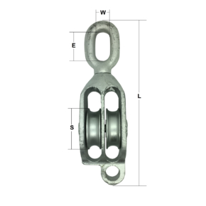 Galvanised G.M.I. Double Pulleys with Swivel Oval Eye