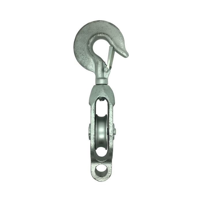 6″ Galvanised G.M.I. Single Pulley with Swivel Hook