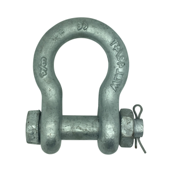 Galvanised Alloy Steel U.S. Fed. Spec. RR-C-271 Safety Pin Bow Shackles