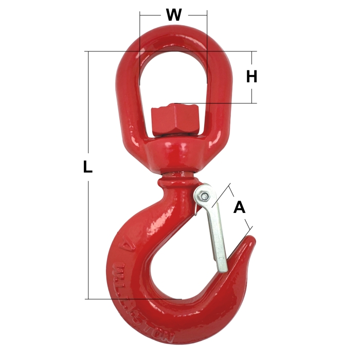 Red Painted Alloy Steel Swivel Hooks with Safety Catch