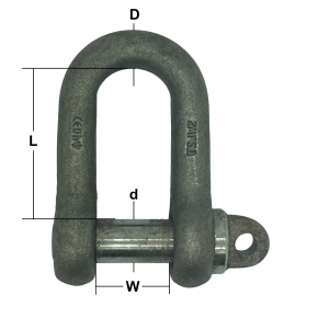 0.50T S.W.L. Self Colour British Standard B.S. 3032 Large Dee Shackle