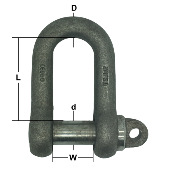 0.50T S.W.L. Self Colour British Standard B.S. 3032 Large Dee Shackle