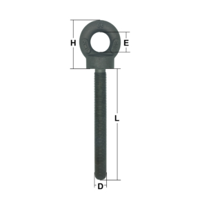 M20 Self Colour Long Shank Collared Eye Bolt, Produced from B.S. 529 Part 1 Forging